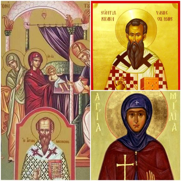 Tăierea-împrejur cea după trup a Domnului; Sf. Ier. Vasile cel Mare, arhiepiscopul Cezareei Capadociei, şi mama sa, Sf. Emilia