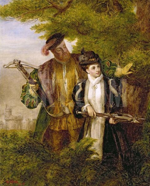 Regele Henric și Ana Boleyn vânând cerbi în Pădurea Windsor , de William Powell Frith , 1903 - foto preluat de pe en.wikipedia.org