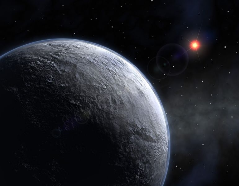 Impresie artistică a OGLE-2005-BLG-390Lb, una dintre cele mai îndepărtate exoplanete descoperite - foto preluat de pe en.wikipedia.org