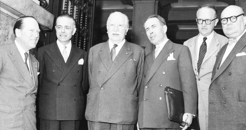 Conferința de la Messina (Italia), la care au participat miniștrii de externe ai celor șase state membre ale Comunității Europene a Cărbunelui și Oțelului (1 - 3 iunie 1955) - foto preluat de pe www.consilium.europa.eu