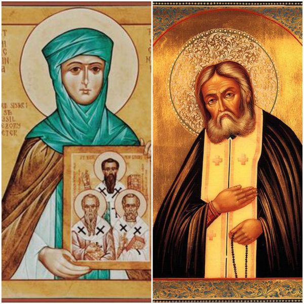 Sf. Cuv. Macrina, sora Sf. Vasile cel Mare; Sf. Cuv. Serafim de Sarov