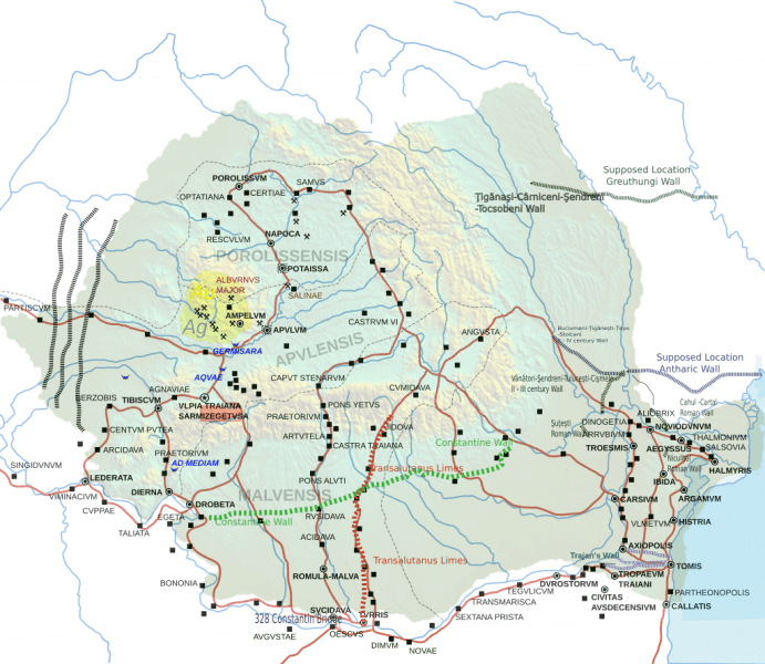 Valuri de pământ si limesuri in Dacia - foto preluat de pe ro.wikipedia.org