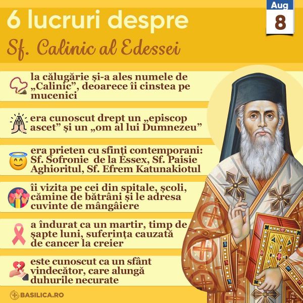 Sfântul Ierarh Calinic al Edessei (1919-1984) - foto preluat de pe www.facebook.com/basilica.ro