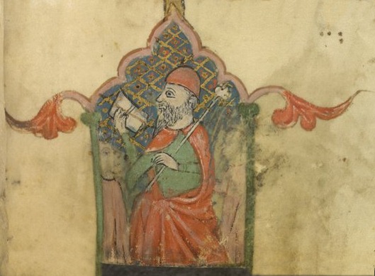 Dreptul Gamaliel († 52 d.Hr.)  reprezentat într-o miniatură medievală - foto preluat de pe ro.wikipedia.org