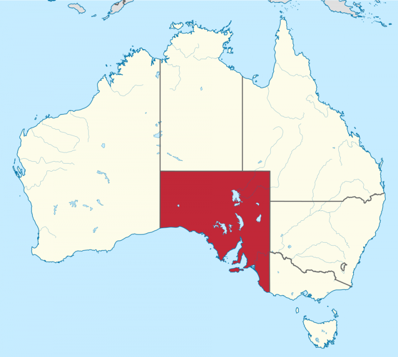 Locația Australiei de Sud în Australia - foto preluat de pe en.wikipedia.org