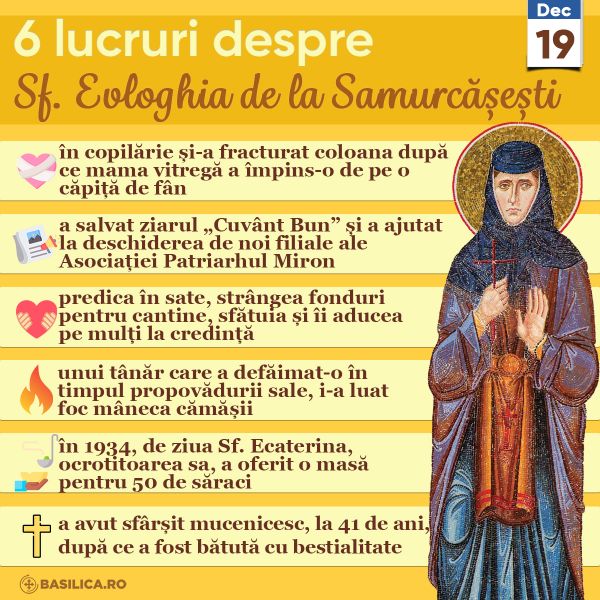 Sfânta Cuvioasă Muceniță Evloghia de la Samurcășești (1908 - 1949) - foto preluat de pe www.facebook.com/basilica.ro